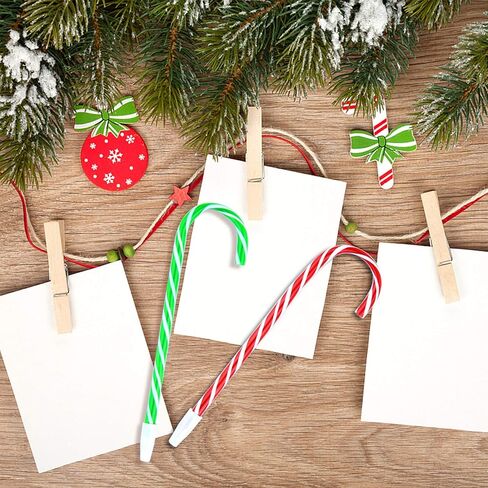 48PCS Christmas Candy Cane Pen Christmas Ballpoint Pens with Black Ink Office School Stationery Supplies for Holiday New Years Home Decor Xmas Googie Bag Party Favor, Red in Kuwait