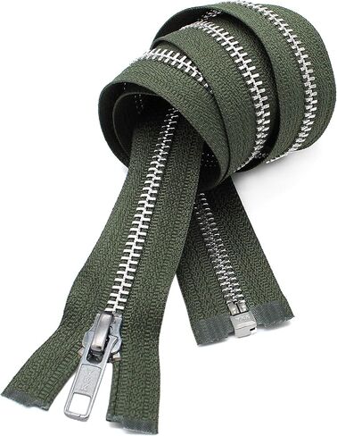 YKK® 25" Jacket Zipper, YKK #5 Aluminum Metal ~ Medium Weight ~ Separating ~ 567 Olive Green (1 Zipper/Pack) in Saudi Arabia