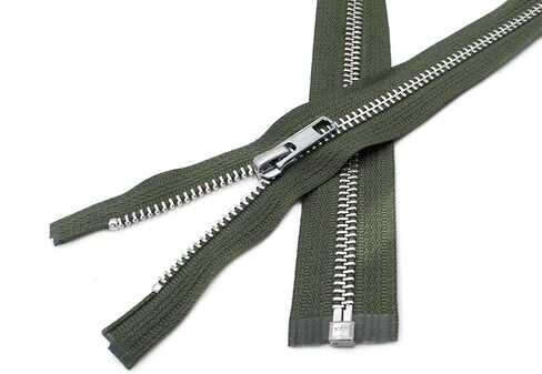 YKK® 25" Jacket Zipper, YKK #5 Aluminum Metal ~ Medium Weight ~ Separating ~ 567 Olive Green (1 Zipper/Pack) in Saudi Arabia