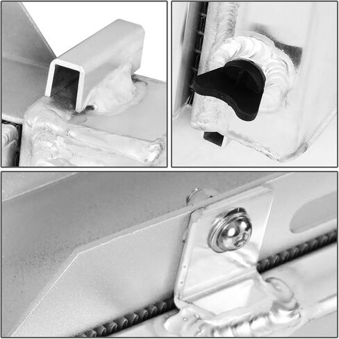 Auto Dynasty Aluminum Radiator Fan Shroud Assembly Compatible with 1978-1993 Mustang Thunderbird Granada LTD Fairmont Continental Mark VII Capri Cougar Grand Marquis Zephyr, 3-Row Aluminum Radiator in Saudi Arabia