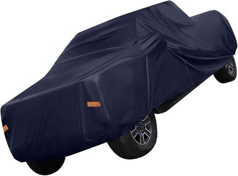 Pickup Truck Cover for Ford F150 Crew Cab Pickup 4 Door 6.5 Feet Bed 2004-2021 Sun Rain Dust Snow Protection 190T PU W/Driver Door Zipper Navy Blue Replacement in Saudi Arabia
