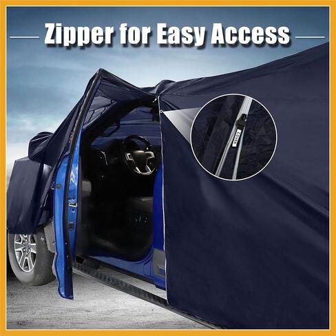 Pickup Truck Cover for Ford F150 Crew Cab Pickup 4 Door 6.5 Feet Bed 2004-2021 Sun Rain Dust Snow Protection 190T PU W/Driver Door Zipper Navy Blue Replacement in Saudi Arabia
