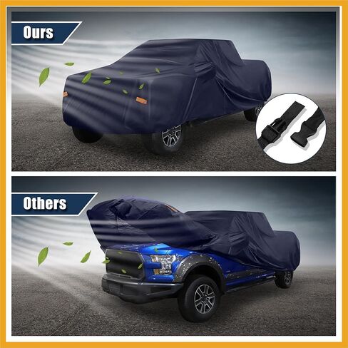 Pickup Truck Cover for Ford F150 Crew Cab Pickup 4 Door 6.5 Feet Bed 2004-2021 Sun Rain Dust Snow Protection 190T PU W/Driver Door Zipper Navy Blue Replacement in Saudi Arabia