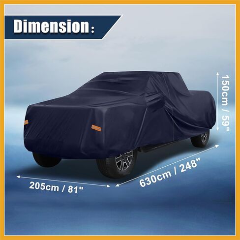 Pickup Truck Cover for Ford F150 Crew Cab Pickup 4 Door 6.5 Feet Bed 2004-2021 Sun Rain Dust Snow Protection 190T PU W/Driver Door Zipper Navy Blue Replacement in Saudi Arabia