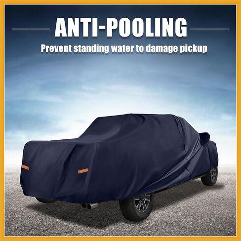 Pickup Truck Cover for Ford F150 Crew Cab Pickup 4 Door 6.5 Feet Bed 2004-2021 Sun Rain Dust Snow Protection 190T PU W/Driver Door Zipper Navy Blue Replacement in Saudi Arabia