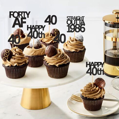48 Pack Black Straight Outta 1994 Cupcake Toppers Happy 30th Cupcake Toppers Thirty AF Cupcake Toppers 30 Years Birthday Party Decoration | black 1994 in Kuwait
