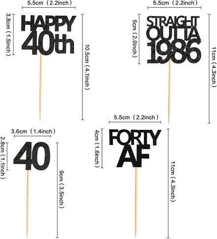 48 Pack Black Straight Outta 1994 Cupcake Toppers Happy 30th Cupcake Toppers Thirty AF Cupcake Toppers 30 Years Birthday Party Decoration | black 1994 in Kuwait
