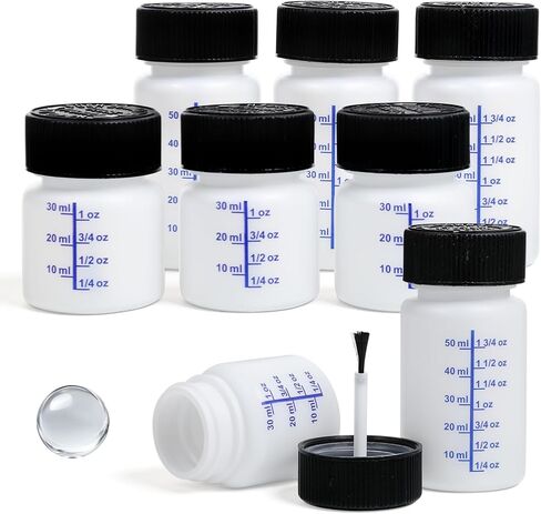 6 Pack 1&2 Oz Touch Up Paint Container with Brush and Lid, Empty Paint Touch Up Bottles Vehicle Paints Chip Repair Applicator for Fixing Car Scratches, Damage in Saudi Arabia