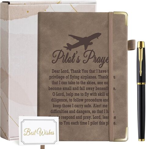 Pillot Gifts for Men Pilot Prayer Leather Journal Notebook 200 Pages A5 Lined with Inner Pocket and Pen Aviation Airplane Gifts Future Pilot Gift for New Pilot Graduation Birthday in Saudi Arabia