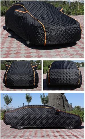 Thickened Large 5 Layers Full Car Covers, Anti-Hail Waterproof Thermostatic Windshield Mirror Cover, Compatible with Dodge (Color : Black, Size : Charger SRT) in Saudi Arabia