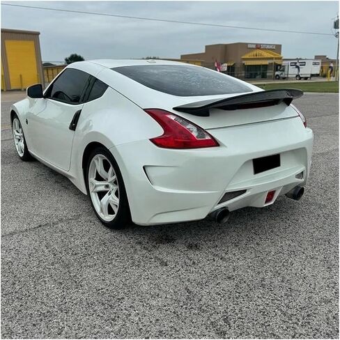 متوافق مع Nissan 370Z Coupe/Fairlady Z Duckbill 2009-2021 الخلفي الجذع سبويلر الجناح الشفاه FRP غير مطلي أو ألياف الكربون (FRP أسود لامع) in Kuwait