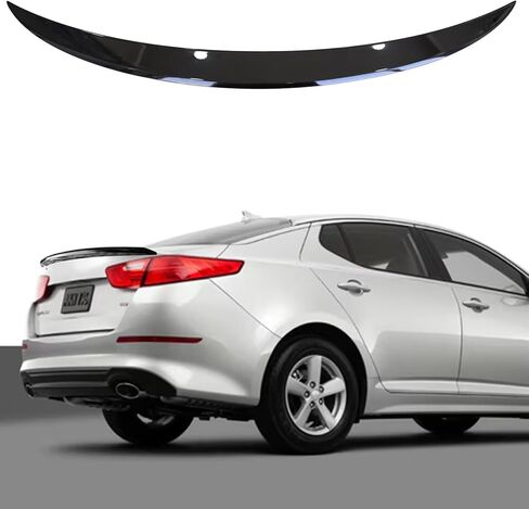 سبويلر لسيارة Optima K5 2014 2015 بدون حفر ABS جناح سبويلر خلفي متوافق مع Kia Optima K5/LX LXS/GT/EX (أسود لامع) in Kuwait