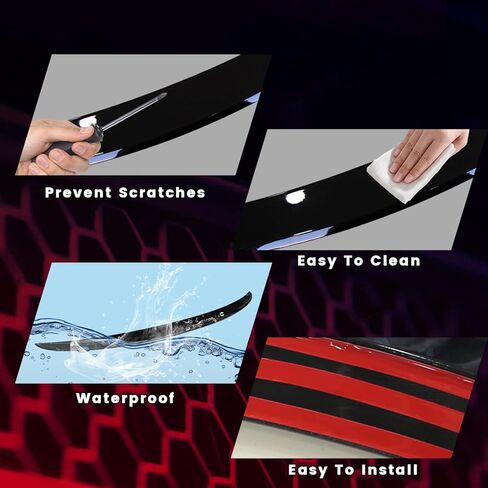 سبويلر لسيارة Optima K5 2014 2015 بدون حفر ABS جناح سبويلر خلفي متوافق مع Kia Optima K5/LX LXS/GT/EX (أسود لامع) in Kuwait