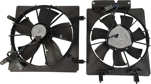 PartsFlow Radiator & AC Condenser Cooling Fan Assembly Pair For 2002 2003 2004 2005 2006 Honda CR-V/Element 19015PZDA01 in Saudi Arabia