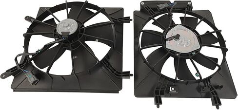 PartsFlow Radiator & AC Condenser Cooling Fan Assembly Pair For 2002 2003 2004 2005 2006 Honda CR-V/Element 19015PZDA01 in Saudi Arabia