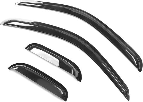 Window Visors Compatible with 1995-2004 Toyota Tacoma Extended Cab, Sun Rain Guard Vent Smoke Slim Style Wind Deflector 4Pcs by IKON MOTORSPORTS, 1997 1997 1998 1999 2000 2001 2002 2003 in Saudi Arabia