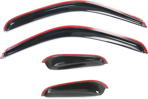 Window Visors Compatible with 1995-2004 Toyota Tacoma Extended Cab, Sun Rain Guard Vent Smoke Slim Style Wind Deflector 4Pcs by IKON MOTORSPORTS, 1997 1997 1998 1999 2000 2001 2002 2003 in Saudi Arabia