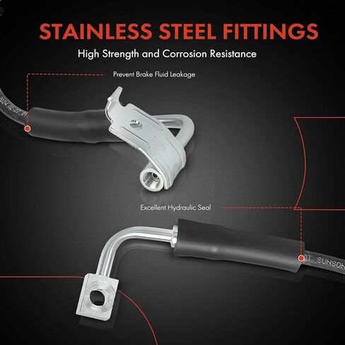 A-Premium Front Driver Side Brake Hydraulic Hose Compatible with Select Jeep Models - Wrangler 2008 2009 2010 in Saudi Arabia
