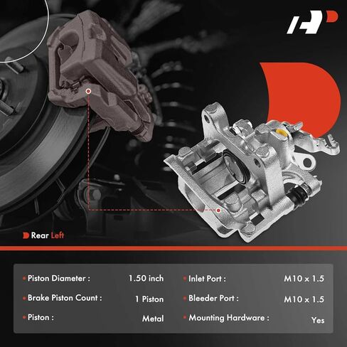 A-Premium Disc Brake Caliper Assembly with Bracket Compatible with Select Volkswagen Models - Passat 2015-2022, Golf 2015-2021,GTI, Golf SportWagen - Rear Left Driver Side in Saudi Arabia