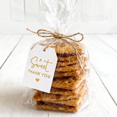 50 Pcs Thank You Tags with String 2.16 x 3.34 Inches Gold A Sweet Thank You Tags White Gift Tag with String Paper Tag for Wedding Birthday Gift Wrap Bridal in Kuwait