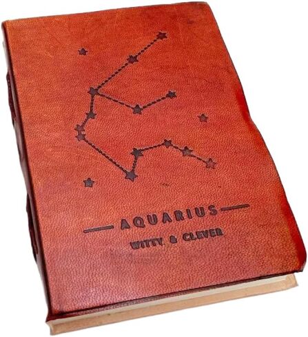Soothi Zodiac Handmade Antique Leather Journal for Travel or Diary, Unlined, Gemini, 7''x5'' in Saudi Arabia