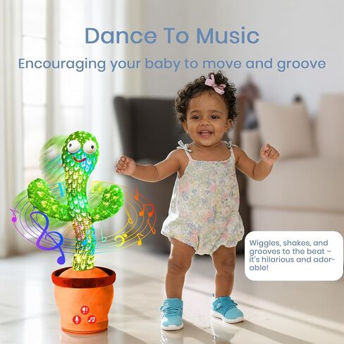 Volume Adjustable Dancing Talking Cactus Toy for Baby Toddler Boys Girls Gifts, Singing Cactus Mimicking Toy Recording Repeating What You Say Cactus Baby Toy with 120 English Songs in Saudi Arabia