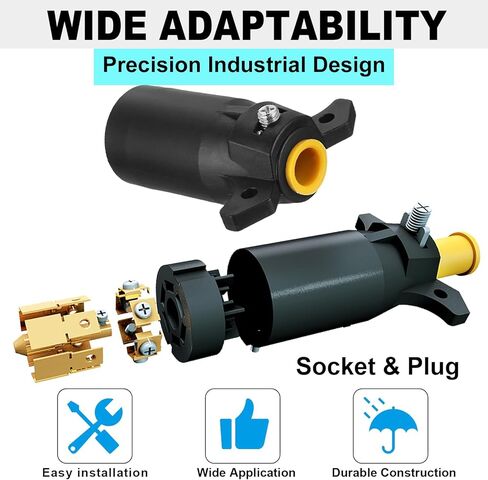 Trailer Adapter 7 Way Round to 4 Pin and 5 Pin Flat Trailer Light Adapter, 2-in-1 Design Trailer Plug Adapter in Kuwait