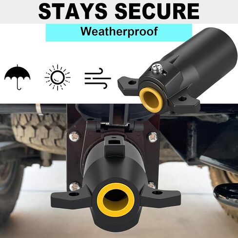 Trailer Adapter 7 Way Round to 4 Pin and 5 Pin Flat Trailer Light Adapter, 2-in-1 Design Trailer Plug Adapter in Kuwait