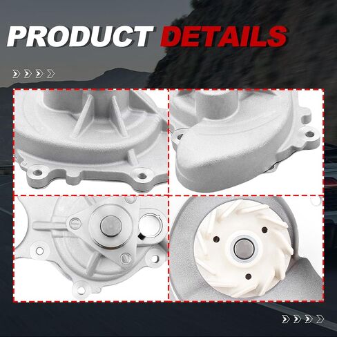 مضخة مياه المحرك للسيارات مع 3 شفة بكرة الترباس 43308 125-3250 متوافقة مع Ford F150 Expedition Lobo Transit Navigator 2011-2020 in Saudi Arabia
