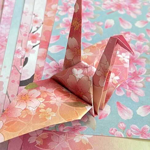 Origami 6x6 Paper Kit 50 Sheets 12 Vivid Colors Double Sided Printed Traditional Patterns Square for Arts Crafts Projects, Japanese Sakuras Flowers Chiyo in Saudi Arabia