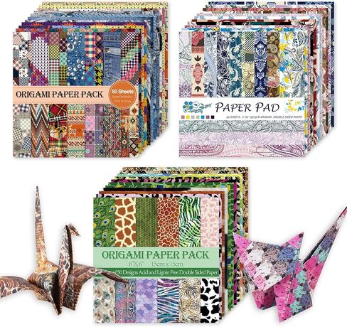 Origami 6x6 Paper Kit 50 Sheets 12 Vivid Colors Double Sided Printed Traditional Patterns Square for Arts Crafts Projects, Japanese Sakuras Flowers Chiyo in Saudi Arabia