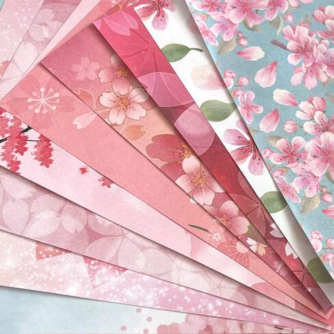 Origami 6x6 Paper Kit 50 Sheets 12 Vivid Colors Double Sided Printed Traditional Patterns Square for Arts Crafts Projects, Japanese Sakuras Flowers Chiyo in Saudi Arabia
