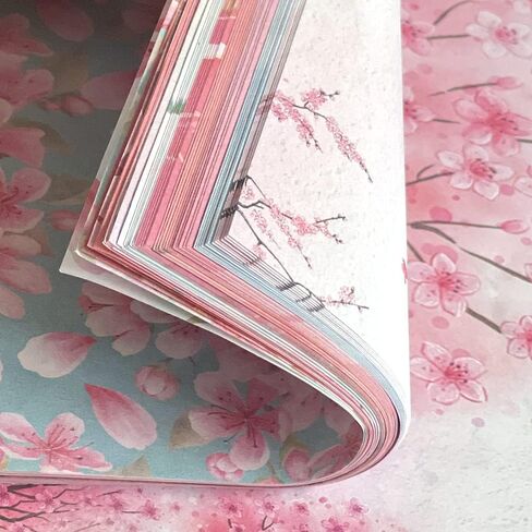 Origami 6x6 Paper Kit 50 Sheets 12 Vivid Colors Double Sided Printed Traditional Patterns Square for Arts Crafts Projects, Japanese Sakuras Flowers Chiyo in Saudi Arabia