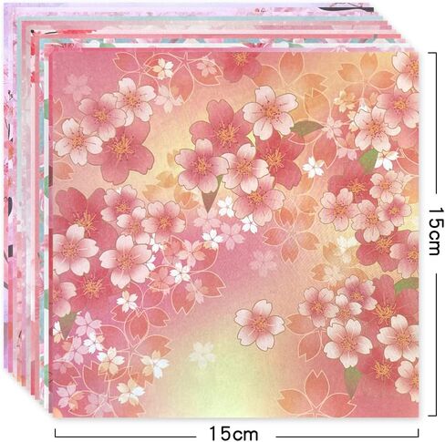 Origami 6x6 Paper Kit 50 Sheets 12 Vivid Colors Double Sided Printed Traditional Patterns Square for Arts Crafts Projects, Japanese Sakuras Flowers Chiyo in Saudi Arabia