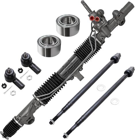 Detroit Axle - Rack & Pinion Kit for 2001-2005 Honda Civic Acura EL, Power Steering Rack & Pinion Front Wheel Bearings Tie Rods 2002 2003 2004 Replacement in Saudi Arabia