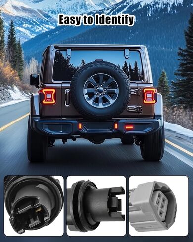 68004166AC Tail Lamp Socket and Wire Assembly Fit for Jeep Wrangler JK 2007 2008 2009 2010 2011 2012 2013 2014 2015 2016 2017 2018, Tail Light Wiring Harness in Saudi Arabia