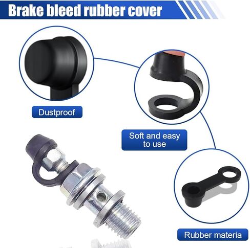 24PCS Brake Bleeder Screw Caps, Automotive Brake Bleeder Nipple Cap Rubber Zerk Covers with Keeper, Car Brake Bleeder Dust Cover Grease Fitting Caps for Motorcycle Bicycle Car Accessories in Kuwait