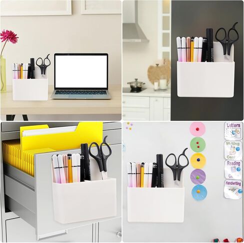 Magnetic Pen & Marker Holder – 2 Pack with Multi-Compartment Design – Strong Magnet Organizer for Whiteboard, Fridge, Locker & Office in Saudi Arabia