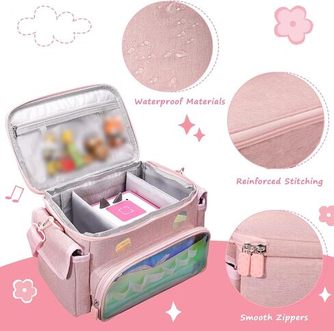 Carrying Case Fits for Toniebox & Little Tikes Story Dream Machine Starter Set, Cute Storage Bag Compatible with Toniebox Audio Player, Tonies Characters and Accessories, Rose Red(Bag Only) in Kuwait