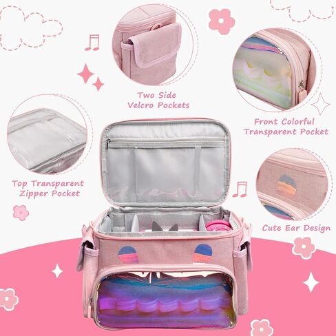 Carrying Case Fits for Toniebox & Little Tikes Story Dream Machine Starter Set, Cute Storage Bag Compatible with Toniebox Audio Player, Tonies Characters and Accessories, Rose Red(Bag Only) in Kuwait