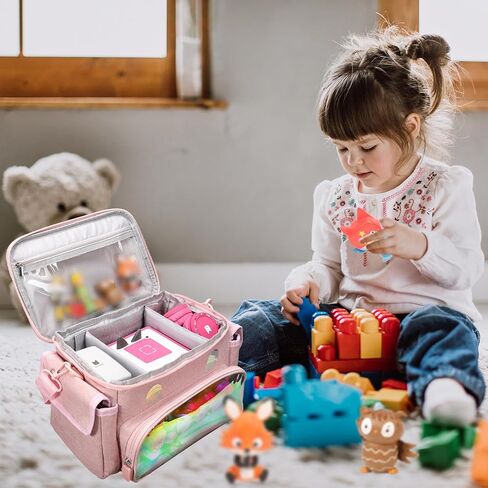 Carrying Case Fits for Toniebox & Little Tikes Story Dream Machine Starter Set, Cute Storage Bag Compatible with Toniebox Audio Player, Tonies Characters and Accessories, Rose Red(Bag Only) in Kuwait