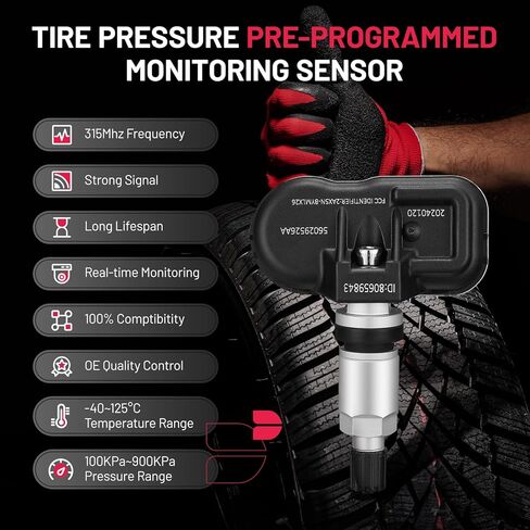 مستشعر BDFHYK 433 ميجا هرتز TPMS مناسب لسيارات Chrysler Jeep Dodge Ram، نظام مراقبة ضغط الإطارات (TPMS) استبدال أجهزة الاستشعار # 56029398AB 4 قطع in Saudi Arabia