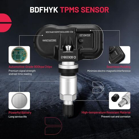 مستشعر BDFHYK 433 ميجا هرتز TPMS مناسب لسيارات Chrysler Jeep Dodge Ram، نظام مراقبة ضغط الإطارات (TPMS) استبدال أجهزة الاستشعار # 56029398AB 4 قطع in Saudi Arabia
