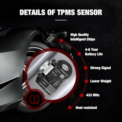 BDFHYK 433Mhz TPMS Sensor Fit for Chrysler Jeep Dodge Ram, Tire Pressure Monitoring System (TPMS) Sensors Replace# 56029398AB 4PCS in Saudi Arabia