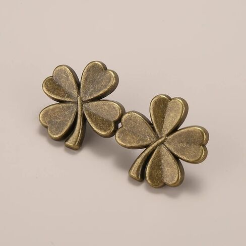 1 Pair Adjustable Four-Leaf Clover Jeans Buttons, No Need to Sew Detachable Button Pins Perfect Fit Detachable Instant Button (Gun Color) in Saudi Arabia
