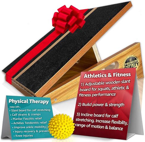 لوح مائل احترافي 5 في 1 من BAM Athletica لتمدد ربلة الساق، ولوح مائل قابل للتعديل وممتدة ربلة الساق للعلاج الطبيعي واللياقة البدنية. لوح مائل عالي التحمل للقرفصاء، لوح تمدد ربلة الساق in Saudi Arabia