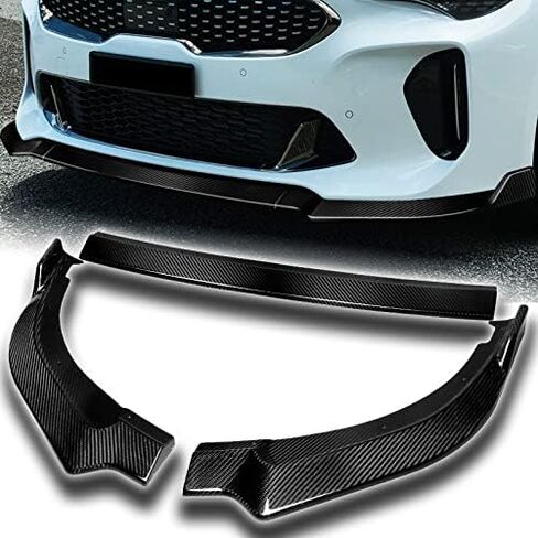 EPARTS JDM طقم سبويلر للذقن مكون من 3 قطع من المصد الأمامي متوافق مع 2018-2023 Kia Stinger (ألياف الكربون الحقيقية) in Saudi Arabia