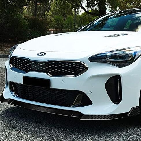EPARTS JDM طقم سبويلر للذقن مكون من 3 قطع من المصد الأمامي متوافق مع 2018-2023 Kia Stinger (ألياف الكربون الحقيقية) in Saudi Arabia
