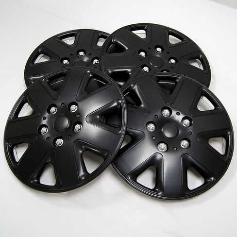 TuningPros WSC-026B15 - حزمة من 4 أغطية محورية - أغطية عجلات سوداء غير لامعة من النوع مقاس 15 بوصة (منبثقة) in Saudi Arabia