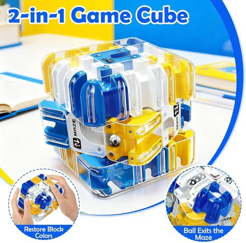 لغز مكعب المتاهة ثلاثي الأبعاد - لعبة تحفيز الدماغ للأطفال والكبار، لعبة حسية تعليمية للمراهقين، هدية عيد ميلاد in Kuwait